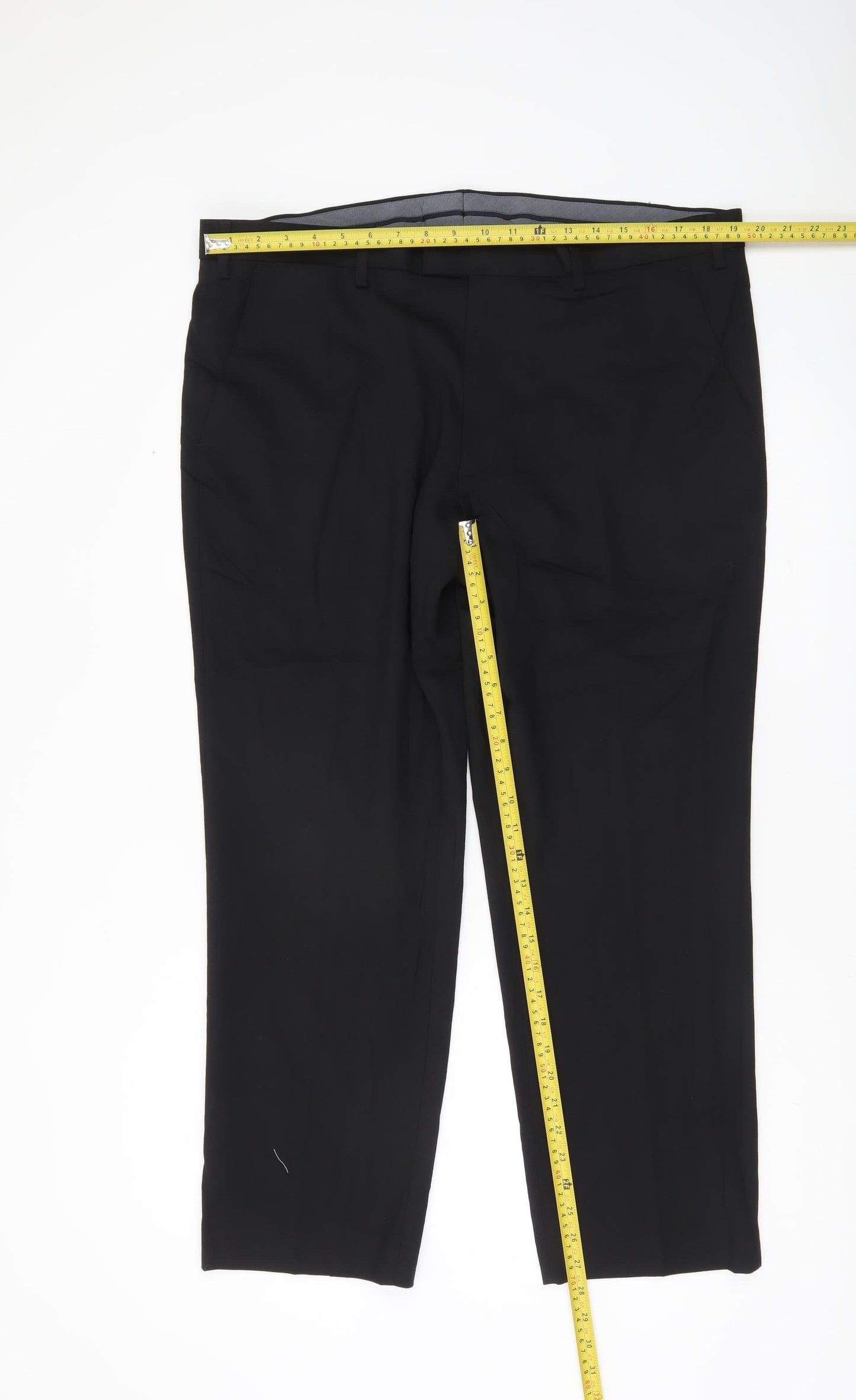 Marks and Spencer Men’s Black 40in Waist Regular Fit Dress Trousers