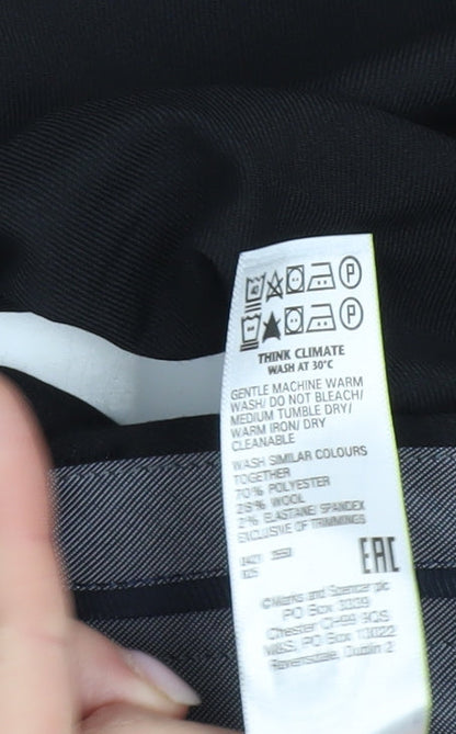 Marks and Spencer Men’s Black 40in Waist Regular Fit Dress Trousers