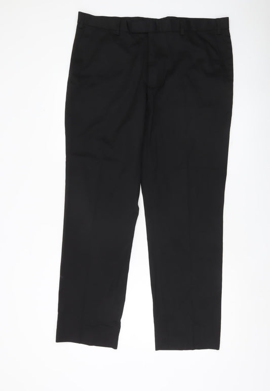 Marks and Spencer Mens Black 38 Regular Dress Pants Trousers