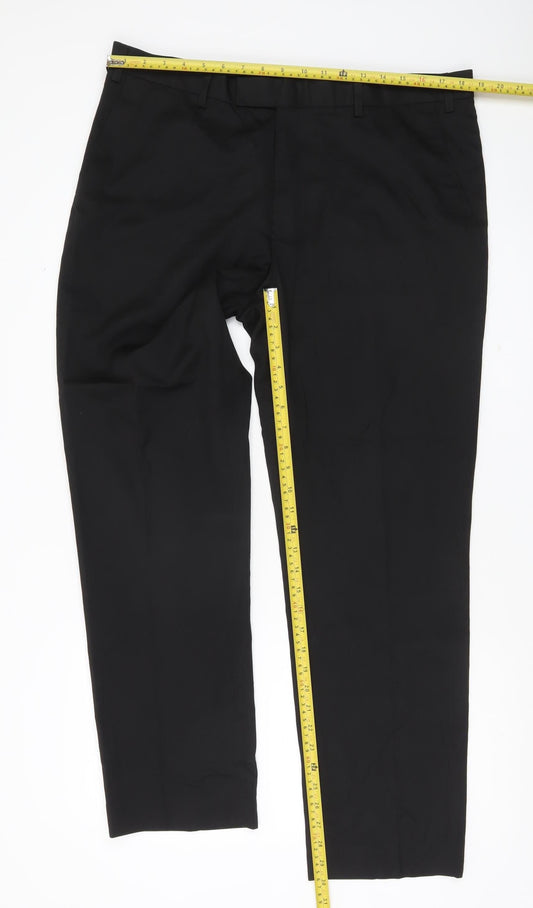 Marks and Spencer Mens Black 38 Regular Dress Pants Trousers
