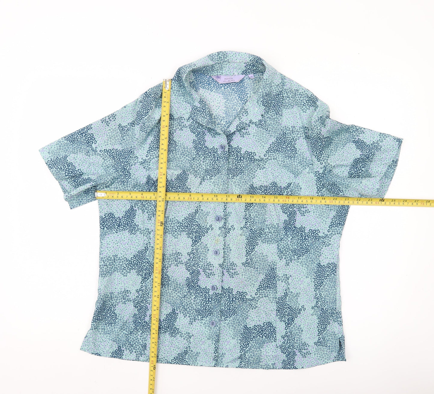 Womens UK Size 14 Honor Millburn Blue Classic Button-Up