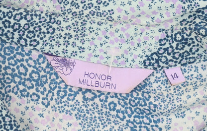 Womens UK Size 14 Honor Millburn Blue Classic Button-Up