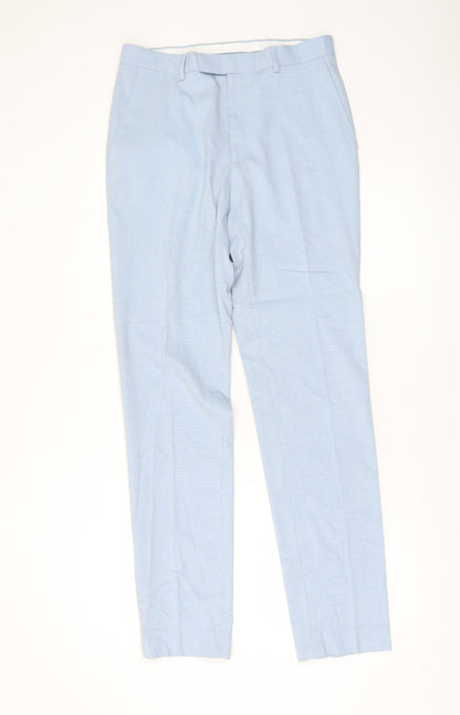 Marks and Spencer Men's Blue Slim Fit Dress Pants Trousers 30W 33L