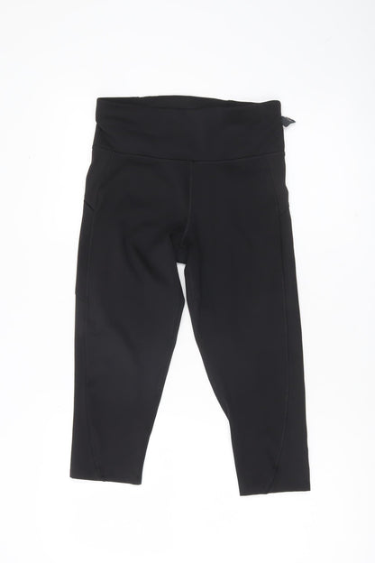 Marks and Spencer Women Black Size 10 Cropped Active Leggings