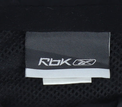 Reebok Boys Black 14Y Nylon Windbreaker Jacket with Hood