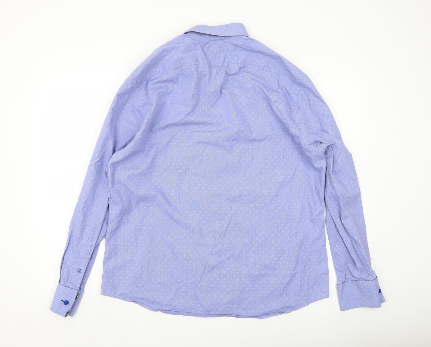 Jeff Banks Men’s Blue Cotton Button-Up Shirt Size 17 Long Sleeve