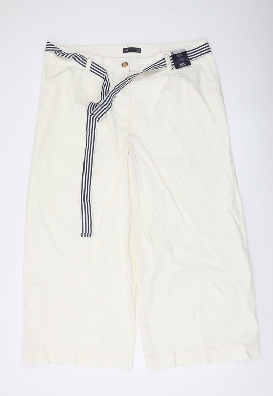 Womens UK Size 20 Slim Marks and Spencer Slim Fit Chino Ivory Trousers