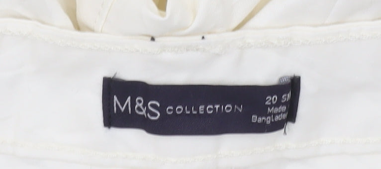 Womens UK Size 20 Slim Marks and Spencer Slim Fit Chino Ivory Trousers