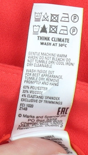 Marks and Spencer Women’s Red Wide-Leg Trousers Size 6 Regular