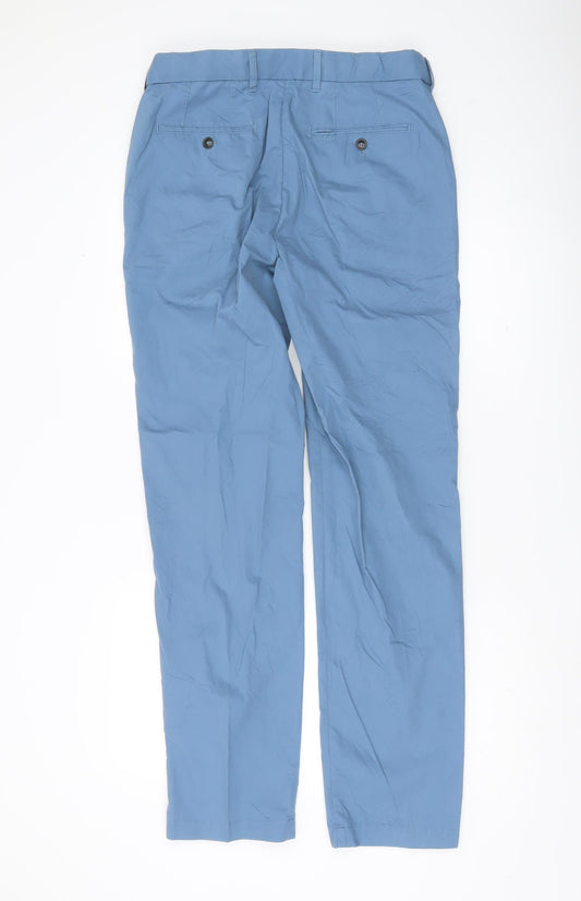 Marks and Spencer Mens Blue Chino Trousers 30W 33L Straight Fit