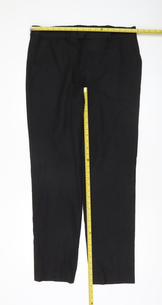 Marks and Spencer Men’s Black Slim Fit Dress Pants 36W 33L