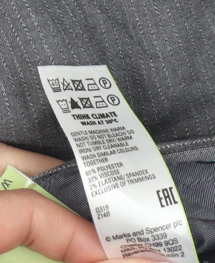 Marks and Spencer Men's Grey Slim Fit Dress Trousers 34W 33L