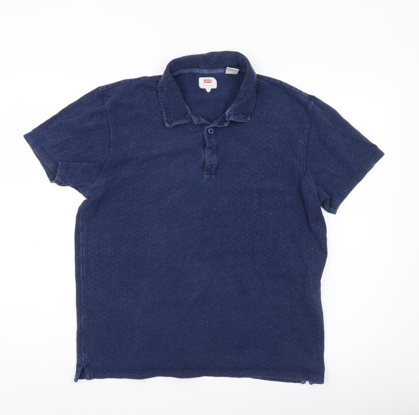 Levi's Men's Blue Cotton Polo Shirt Size L Short Sleeve Casual