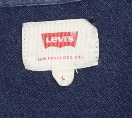 Levi's Men's Blue Cotton Polo Shirt Size L Short Sleeve Casual