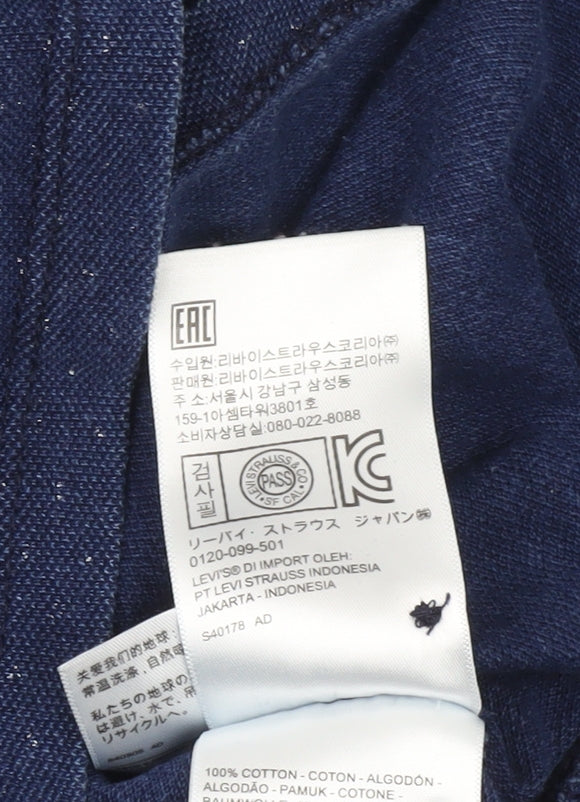 Levi's Men's Blue Cotton Polo Shirt Size L Short Sleeve Casual