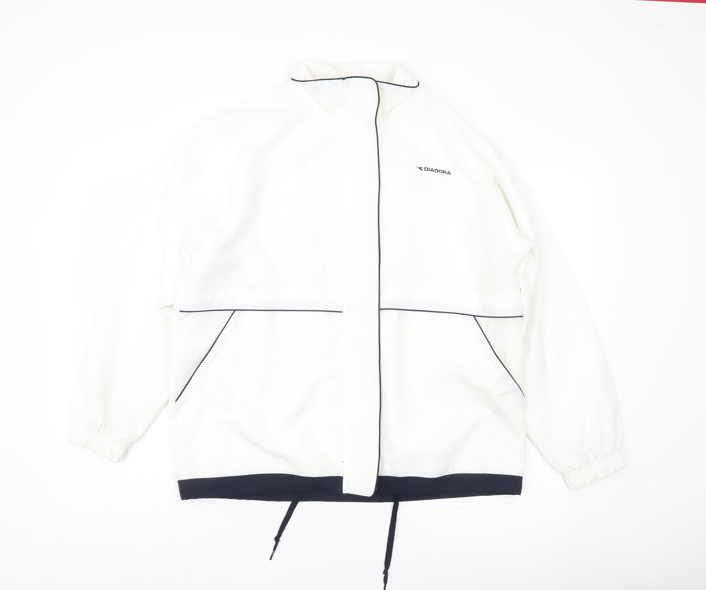 Mens UK Size M Diadora White Windbreaker Coat