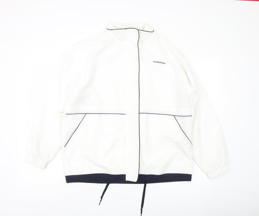 Mens UK Size M Diadora White Windbreaker Coat