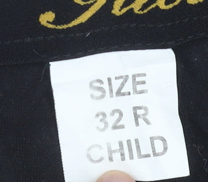 Girls Black Grey Riding Jodhpurs Trousers Size 32R Child Slim Fit