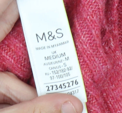 Womens UK Size M Marks and Spencer Pink Pullover Jumper