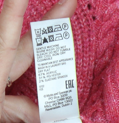 Womens UK Size M Marks and Spencer Pink Pullover Jumper