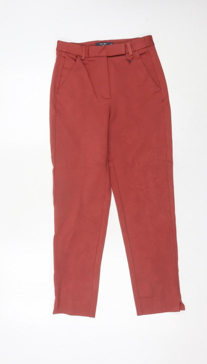Womens UK Size 6 Marks and Spencer Slim Fit Business Casual Workwear Red Trouser
