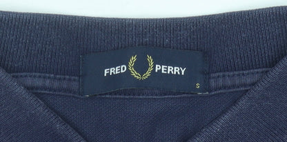 Fred Perry Mens Blue Slim Fit Polo Shirt S Short Sleeve Cotton