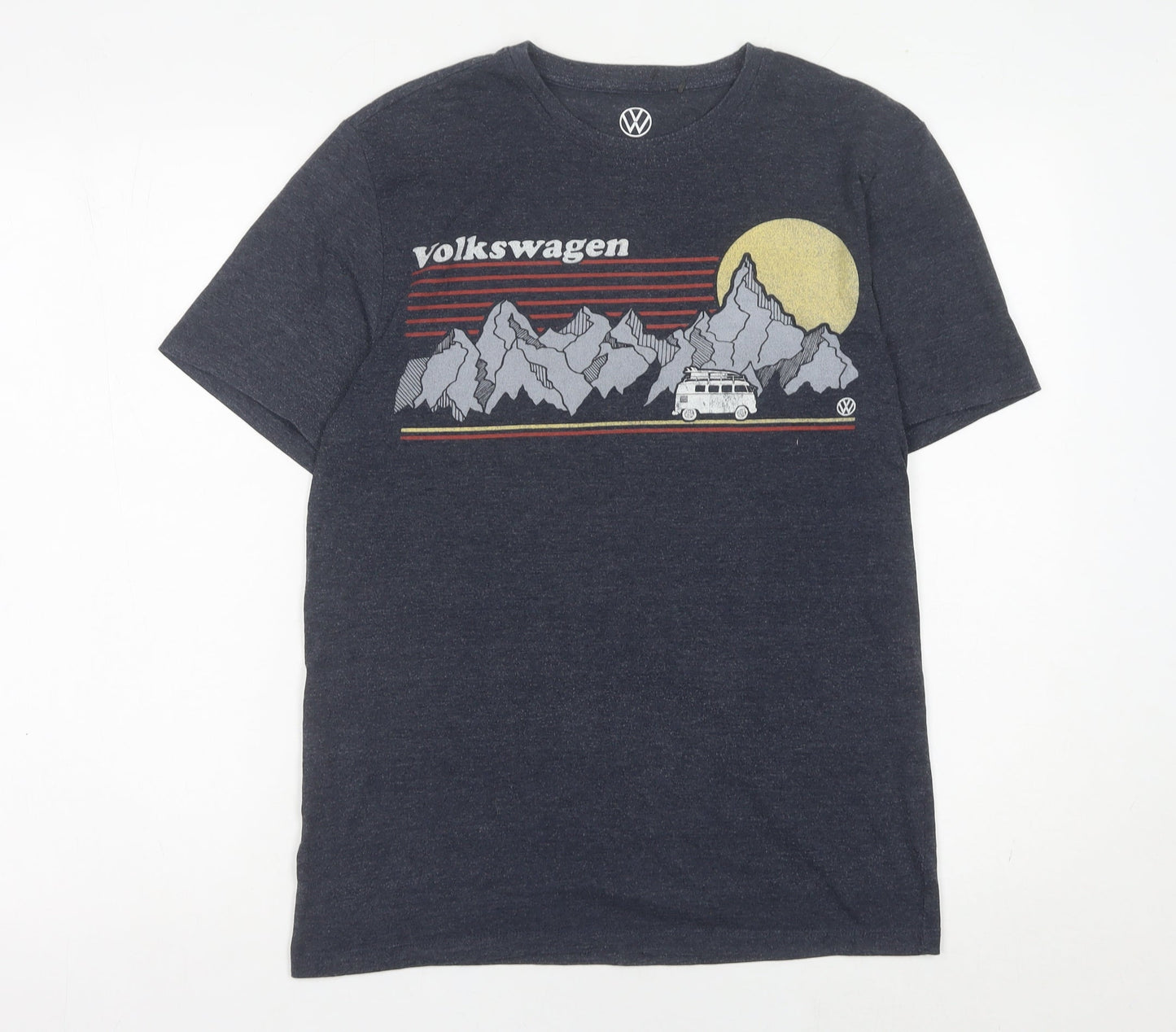 Volkswagen Men’s Grey Small Graphic T-Shirt Retro Transport