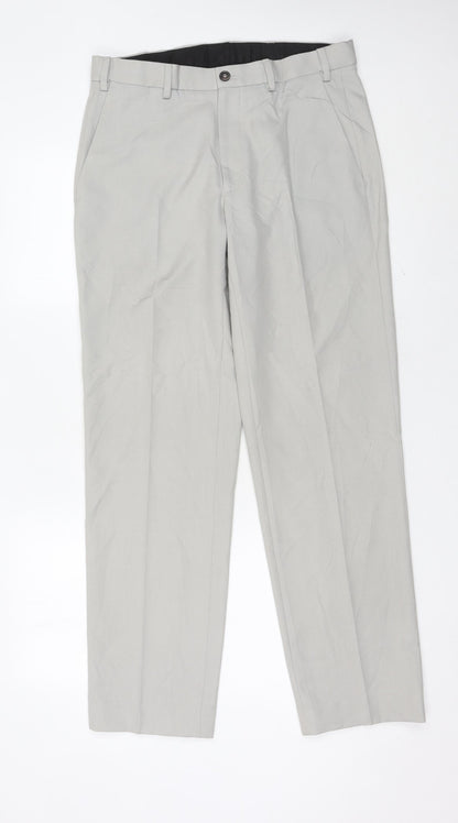 Marks and Spencer Men's Grey 32in Waist 31in Leg Regular Fit Dress Pants