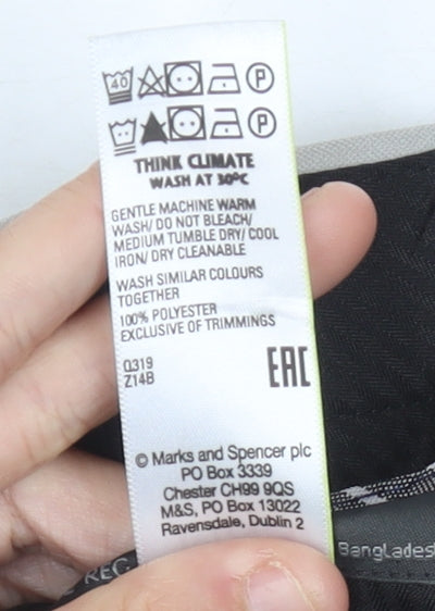 Marks and Spencer Men's Grey 32in Waist 31in Leg Regular Fit Dress Pants