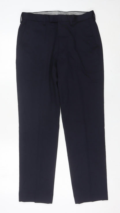 Marks and Spencer Men’s Blue Slim Wool Blend Dress Pants 30W 29L