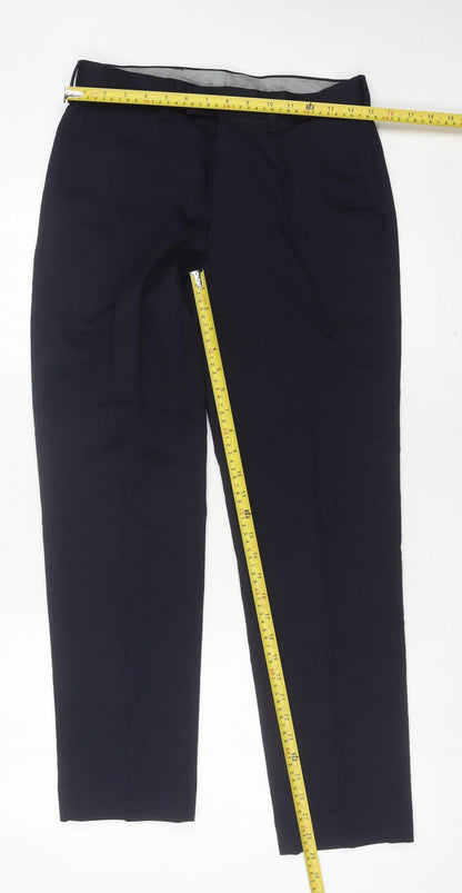 Marks and Spencer Men’s Blue Slim Wool Blend Dress Pants 30W 29L