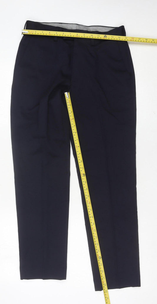 Marks and Spencer Men’s Blue Slim Wool Blend Dress Pants 30W 29L