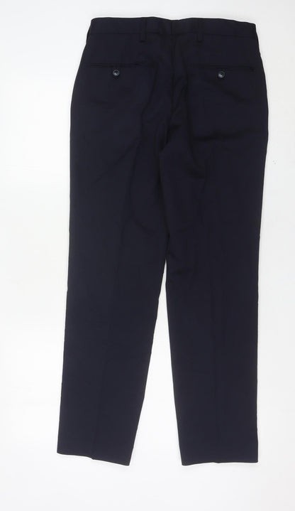 Marks and Spencer Men’s Blue Slim Wool Blend Dress Pants 30W 29L
