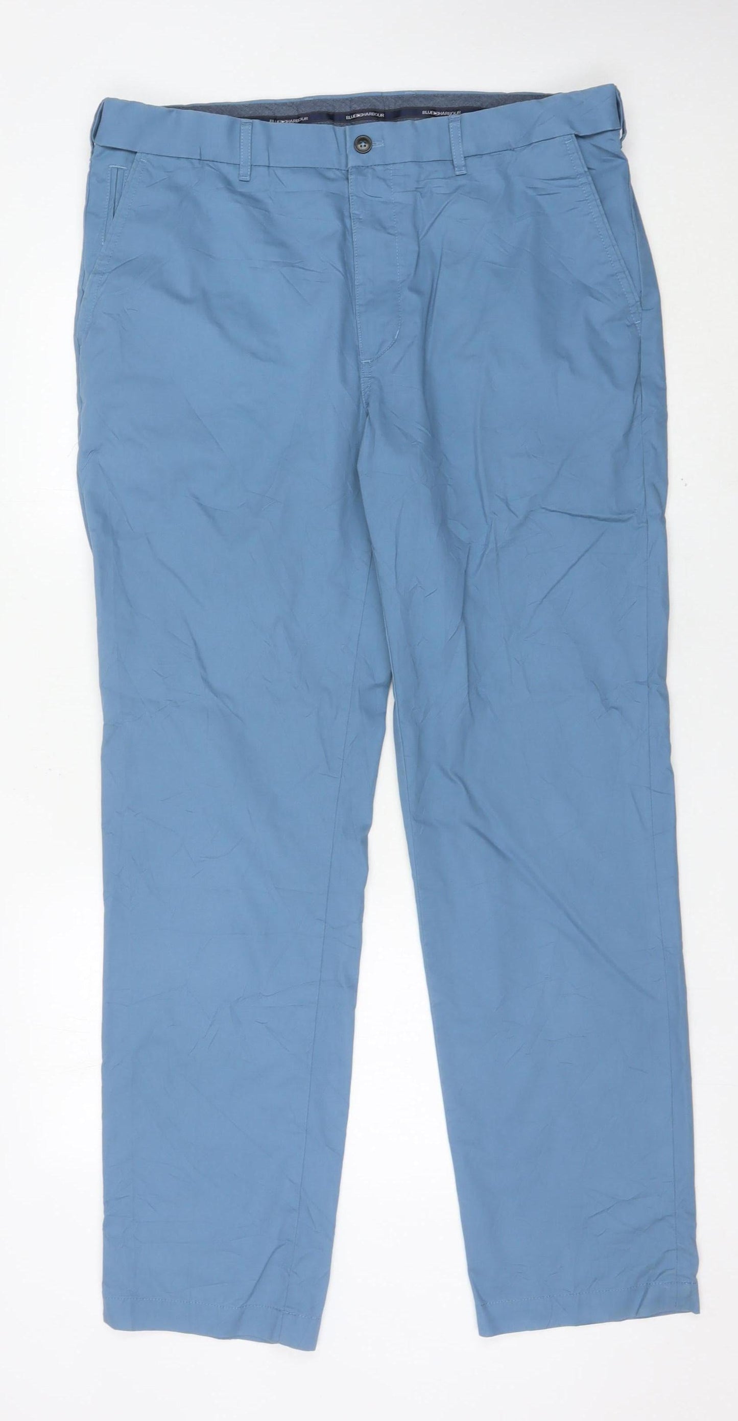 Marks and Spencer Men’s Blue Chino Trousers 38W 33L Straight Leg