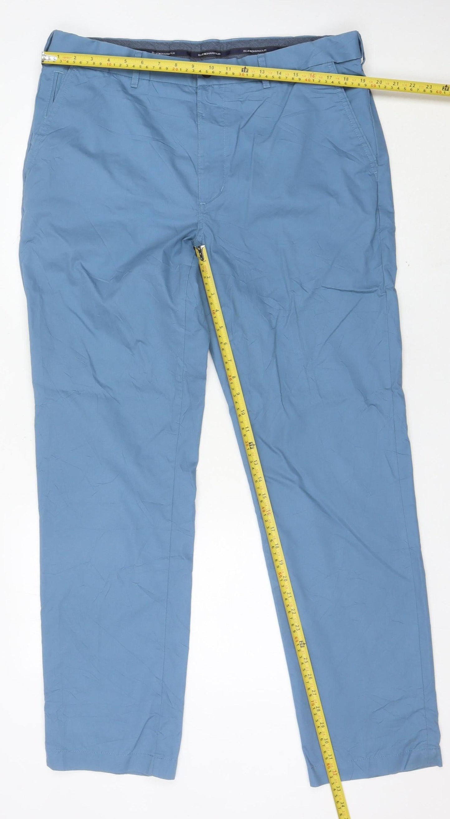 Marks and Spencer Men’s Blue Chino Trousers 38W 33L Straight Leg