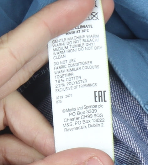 Marks and Spencer Men’s Blue Chino Trousers 38W 33L Straight Leg
