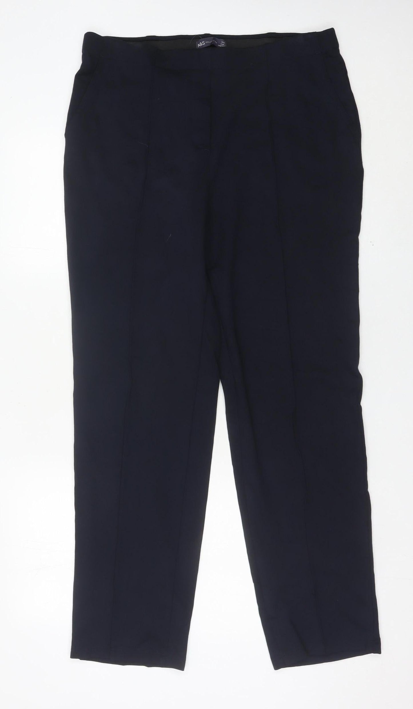 Womens UK Size 14 Marks and Spencer Regular Fit Dress Pants Black Trousers