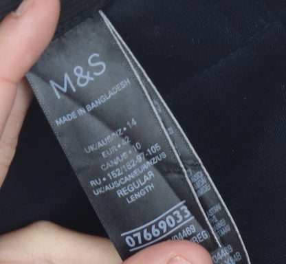 Womens UK Size 14 Marks and Spencer Regular Fit Dress Pants Black Trousers