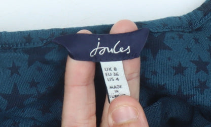 Womens UK Size 8 Joules Blue Tunic Blouse