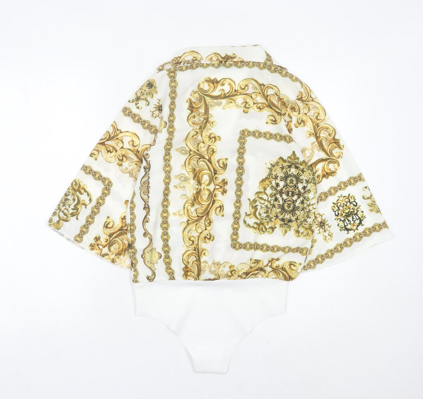 Quiz Women’s Multicoloured Baroque Collared Bodysuit Size 10