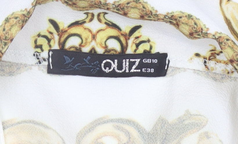 Quiz Women’s Multicoloured Baroque Collared Bodysuit Size 10