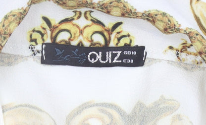 Quiz Women’s Multicoloured Baroque Collared Bodysuit Size 10