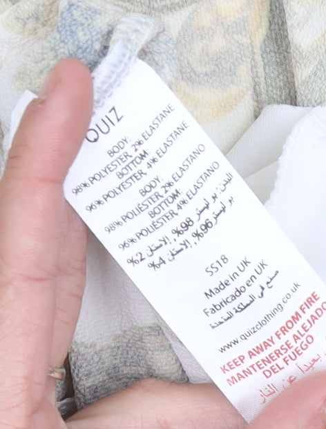 Quiz Women’s Multicoloured Baroque Collared Bodysuit Size 10