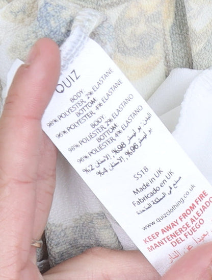 Quiz Women’s Multicoloured Baroque Collared Bodysuit Size 10