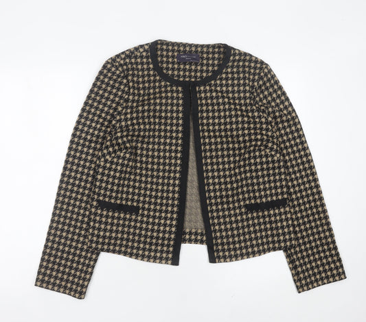 Marks and Spencer Womens Black Houndstooth Slim Fit Suit Jacket Size 16
