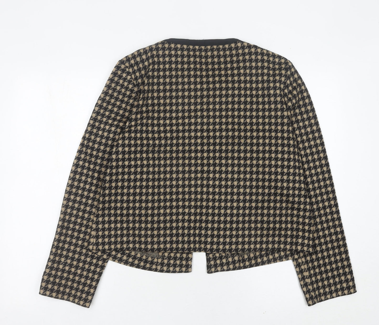 Marks and Spencer Womens Black Houndstooth Slim Fit Suit Jacket Size 16