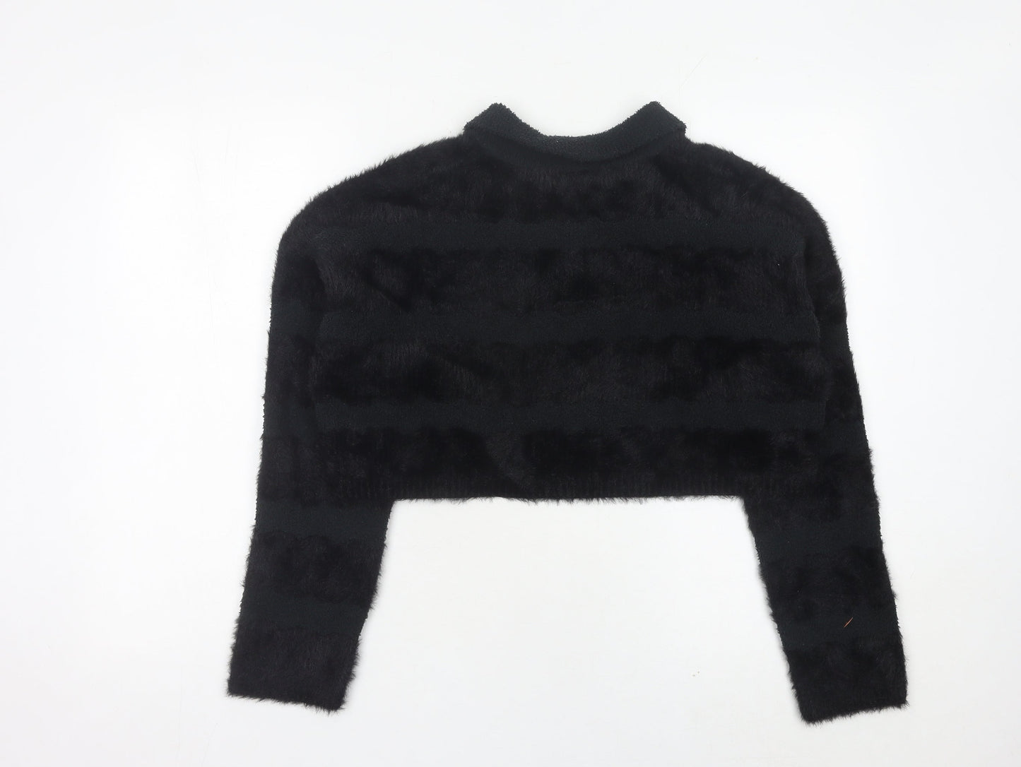 Underpass Women’s Black Barbie Fuzzy Henley Jumper Size M