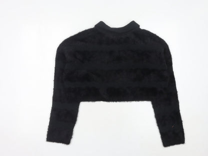 Underpass Women’s Black Barbie Fuzzy Henley Jumper Size M