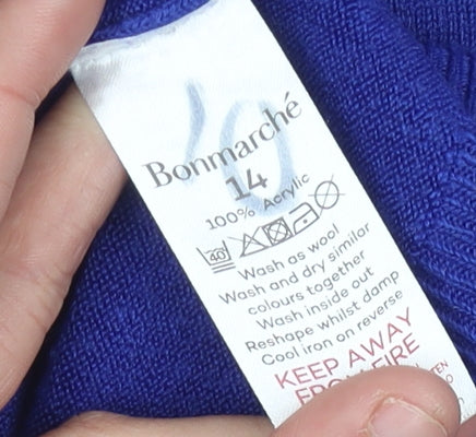 Womens UK Size 14 Bonmarché Blue Pullover Jumper