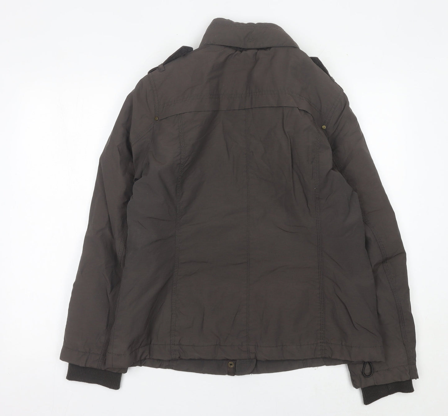 Mantarray Womens Brown Size 16 Military Jacket Zip Button Mid-Length